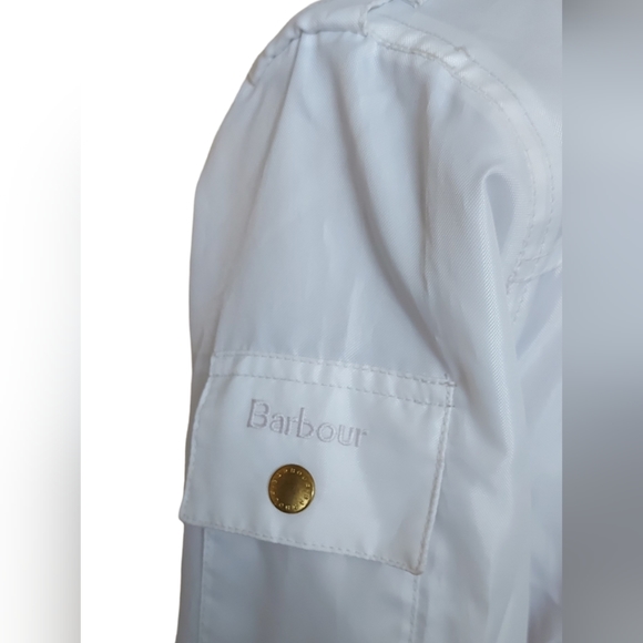 BNWT Barbour Womens White Rain Jacket UK Size 12 Lightweight Union Jack Lining. - Picture 8 of 16